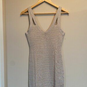 Guess Silver/Cream sparkle bodycon dress